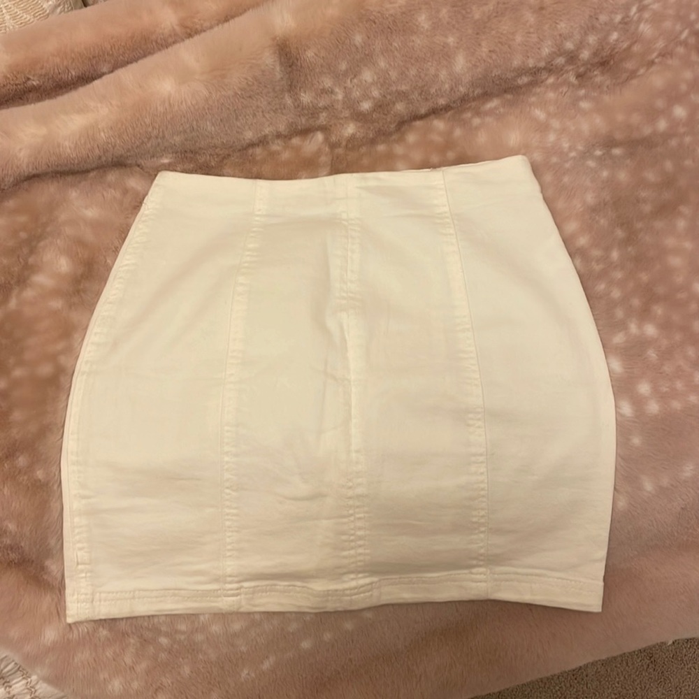Wild honey white denim skirt
